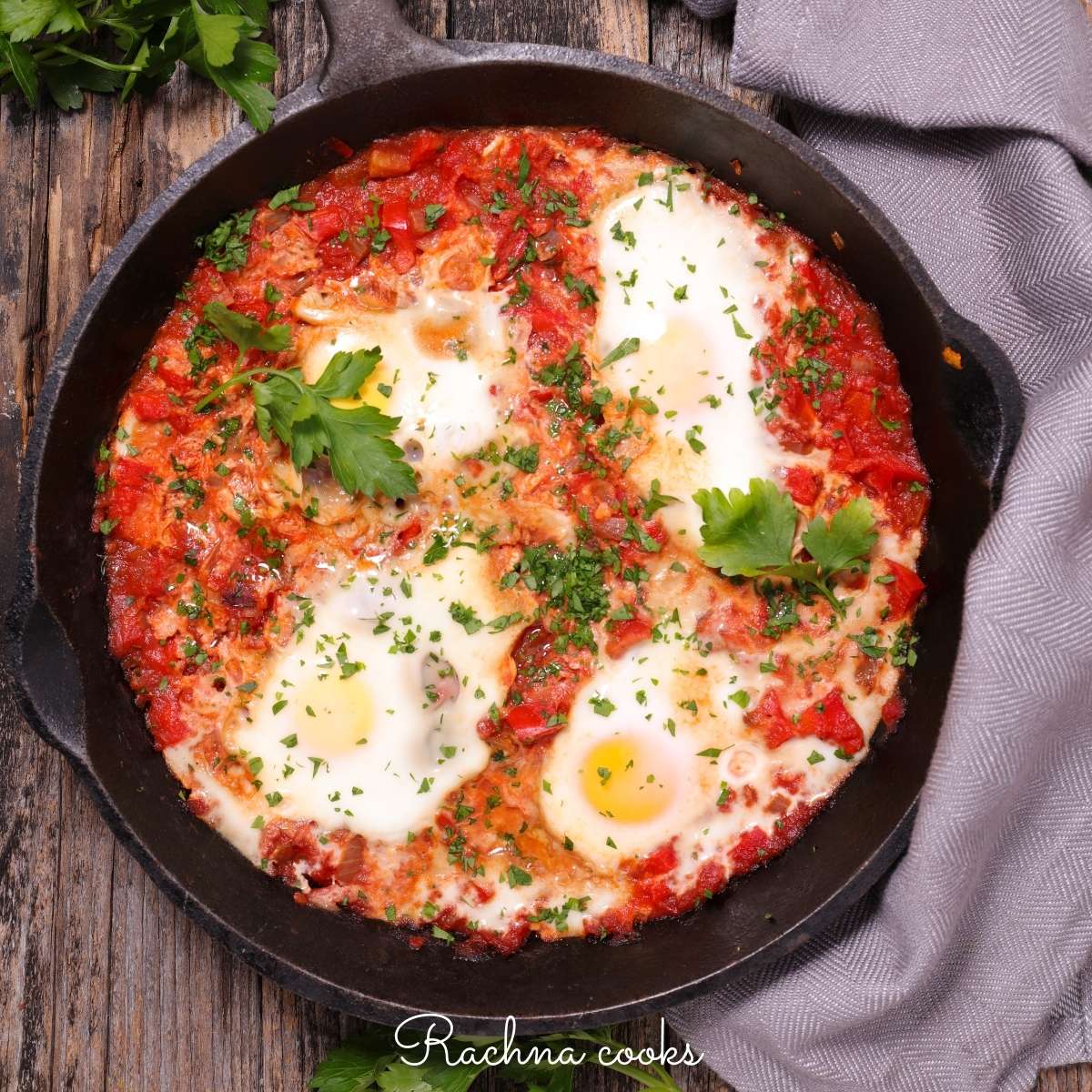 Best Shakshuka Recipe – Eggs in Tomato Sauce - Rachna cooks