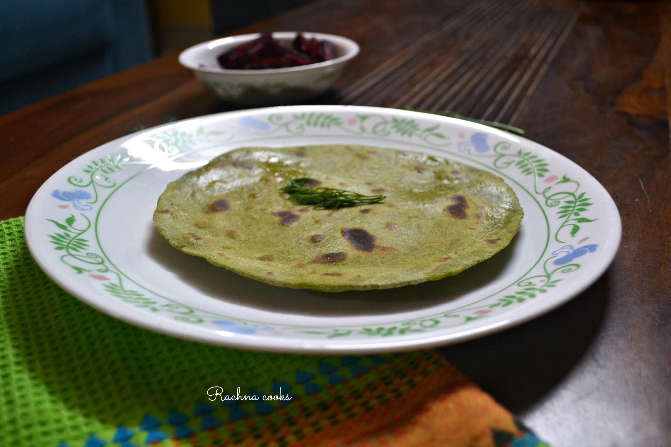 Spinach dill paratha