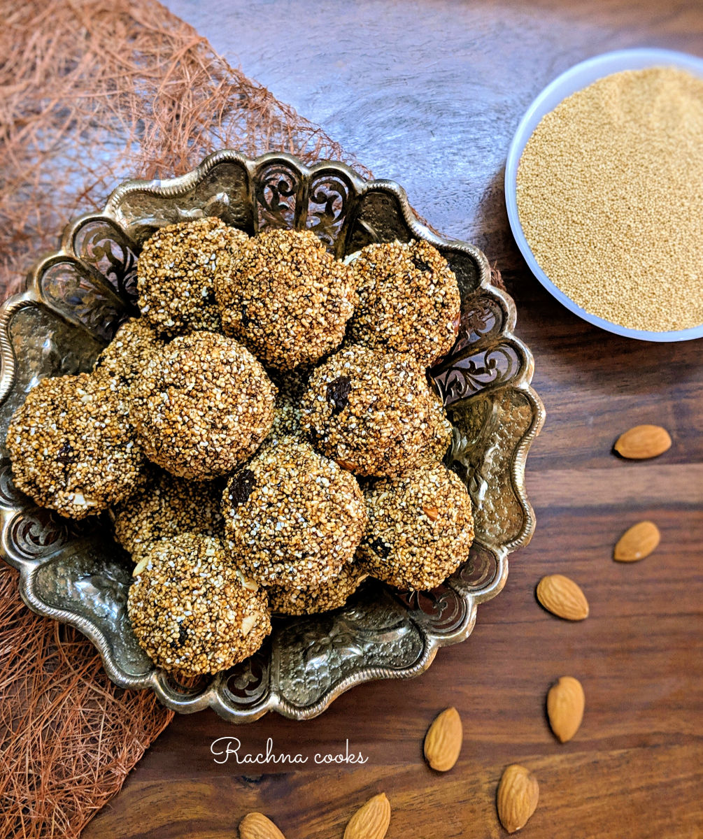 High Protein Popped Amaranth Vegan Energy Balls Rachna Cooks