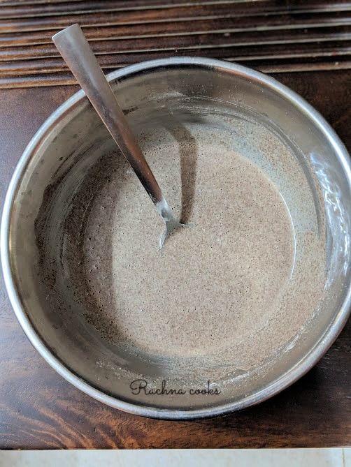 Ragi flour mixed with water