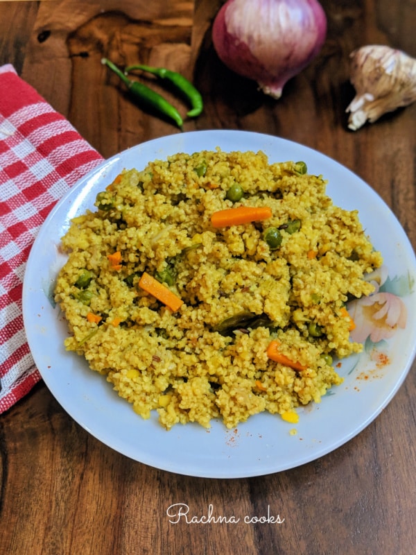 millet khichdi served on a plate