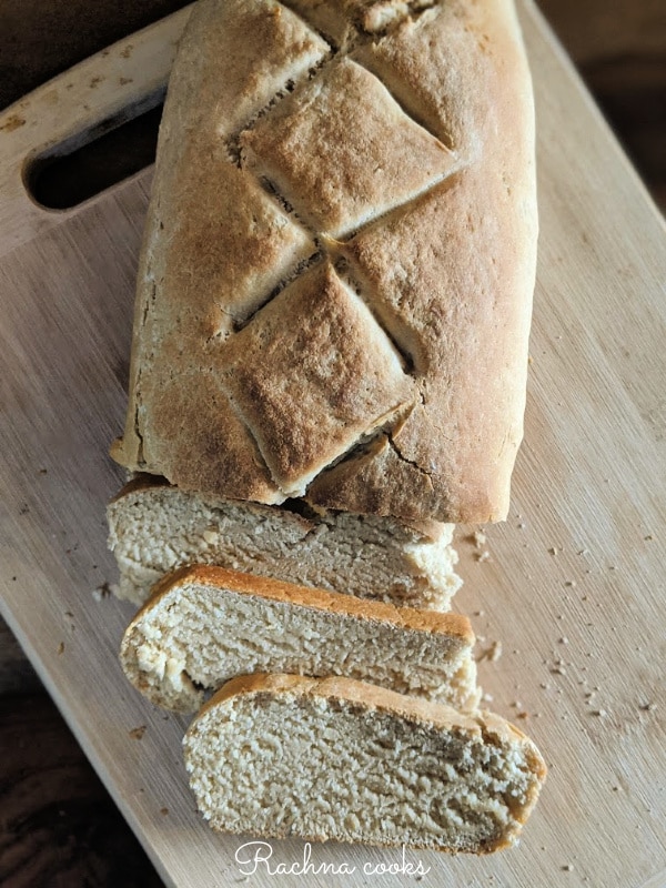 Sliced whole wheat bread on a chopping board