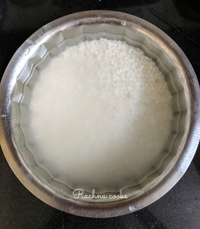 Rice soaked in water