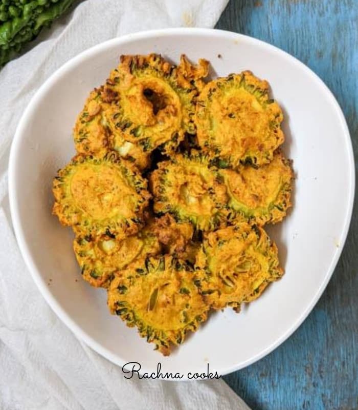 Air fryer karela chips