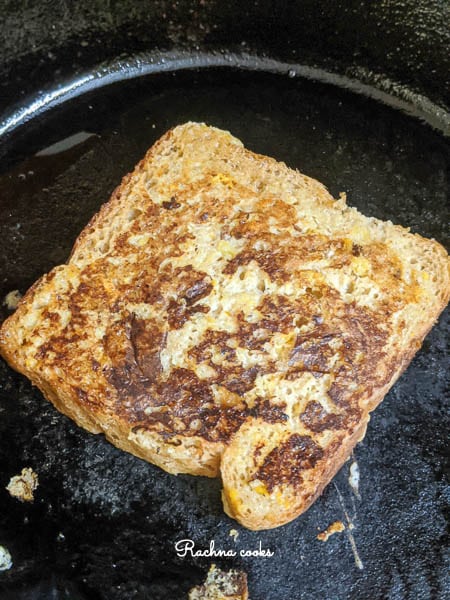 french toast slice in a skillet