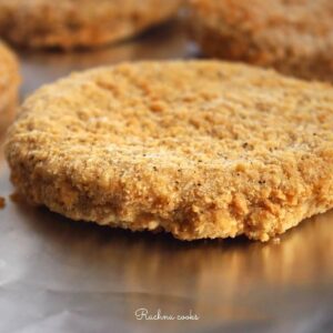 Brown crispy chicken patties cooked from frozen in air fryer