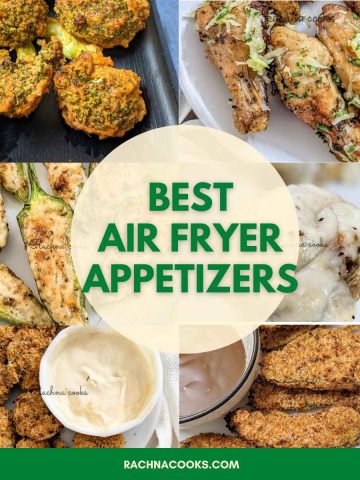 Collage of air fryer appetizer images