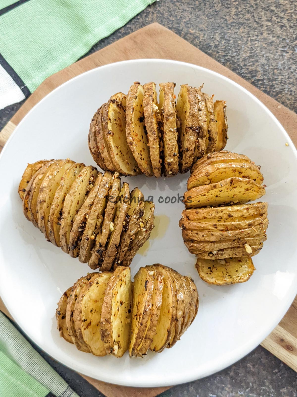 Air Fryer Loaded Hasselback Potatoes - A Family Feast®