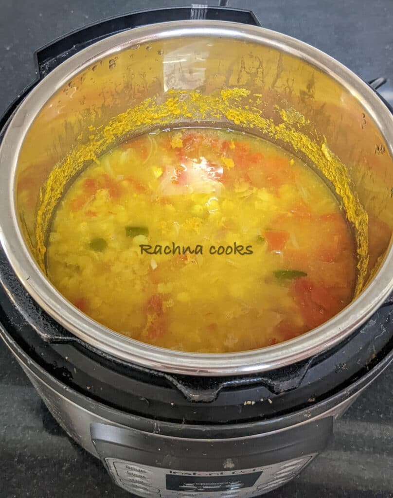 Dal after pressure cooking in instant pot.