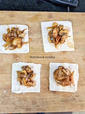 Mushroom Puffs In Air fryer - Rachna cooks