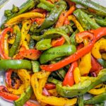 Close up of air fryer peppers