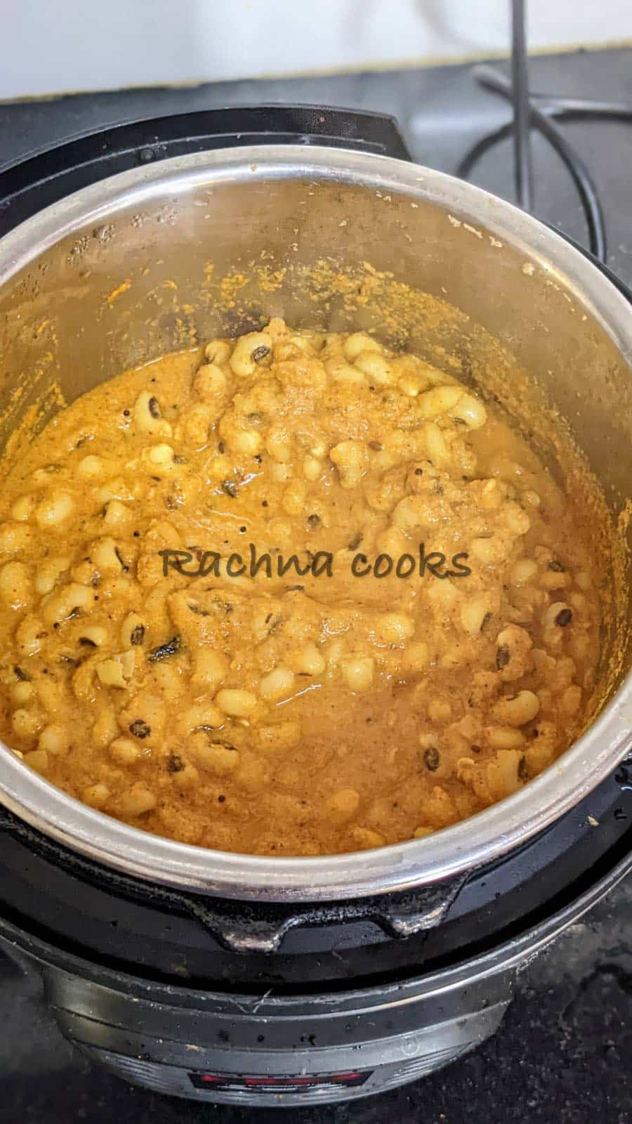 Cooked black eyed peas curry in Instant pot.