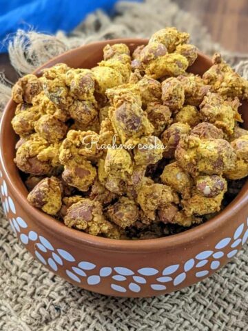 Delicious masala peanuts in a bowl