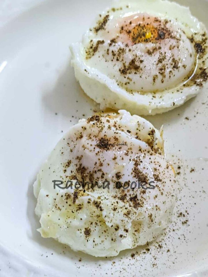 Air fryer Poached Eggs - Rachna cooks