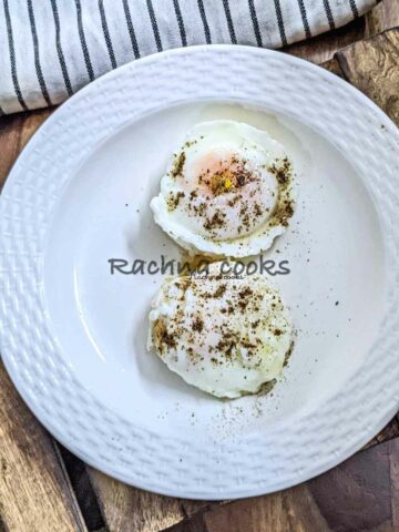 Air fryer Poached Eggs - Rachna cooks