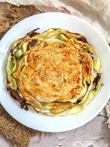 Cabbage steak on a plate