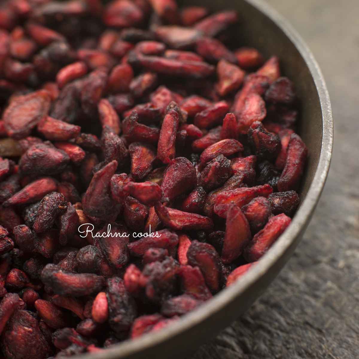 A bowl of dried pomegranate