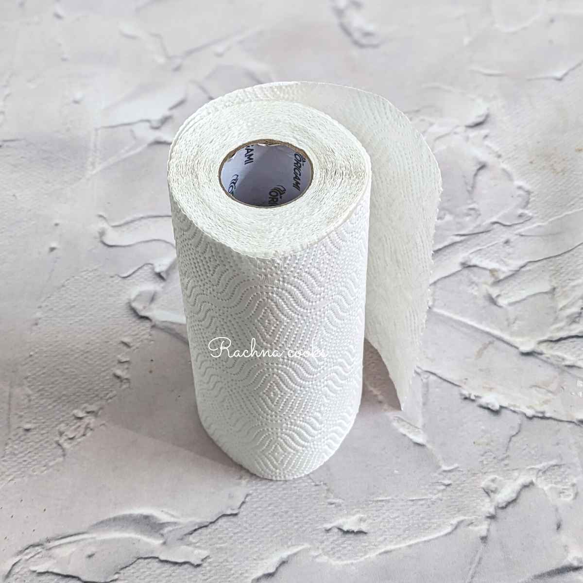 Paper towel roll on a surface