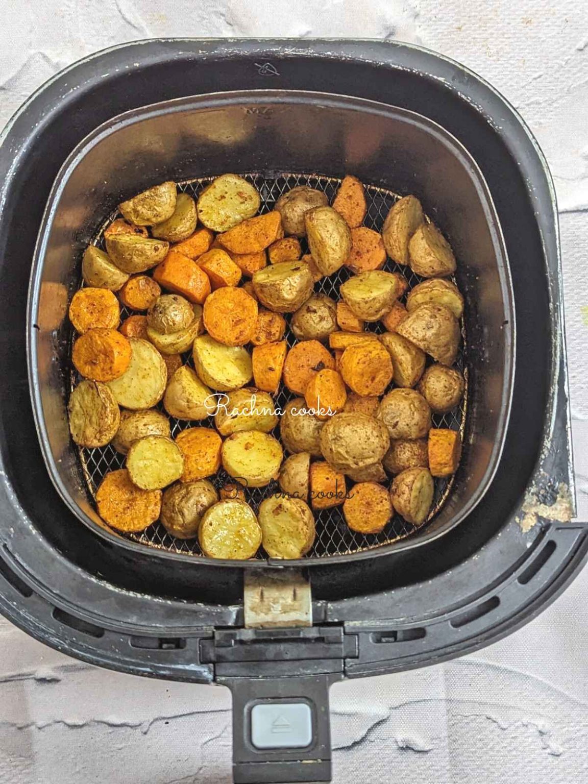 Air fryer Potatoes and Carrots - Rachna cooks