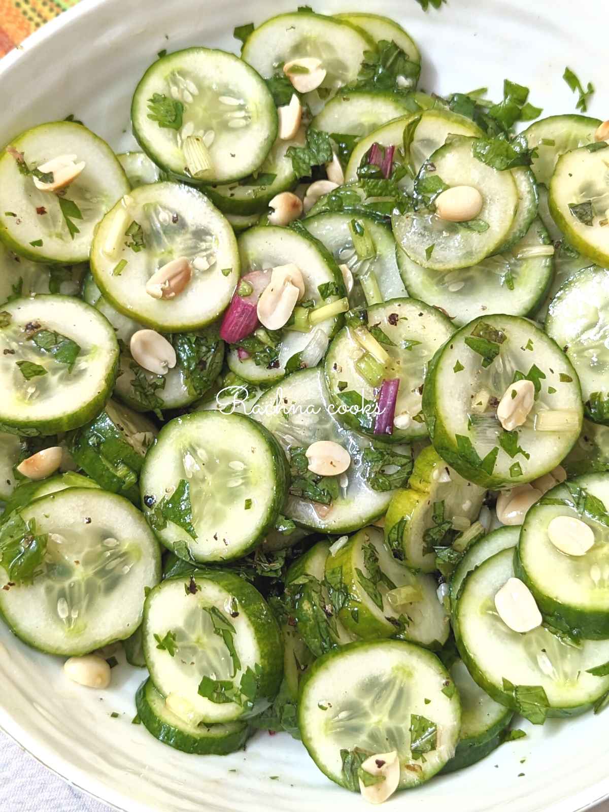 Close up of Vietnamese cucumber salad