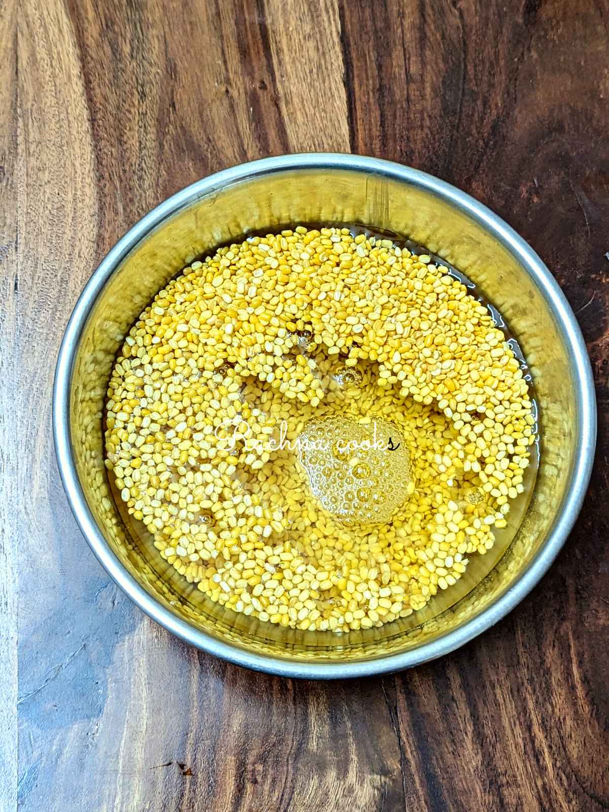 Moong dal lentils soaked in water