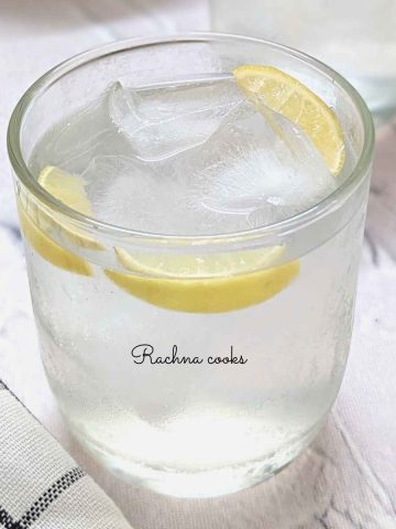 A glass of coconut water lemonade