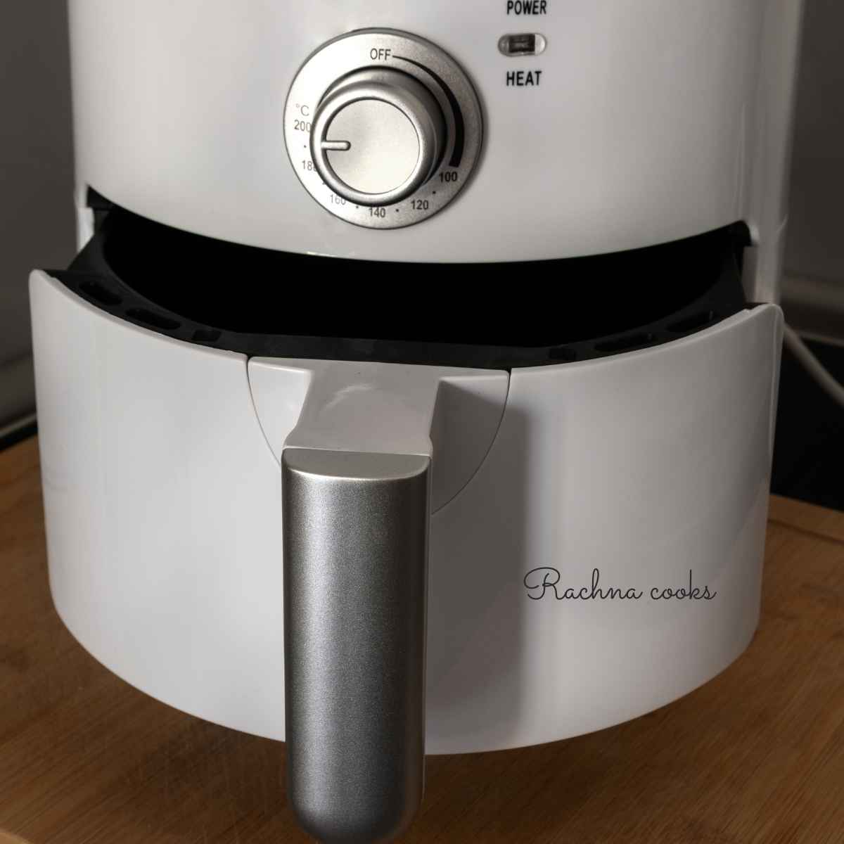 air fryer with knob visible