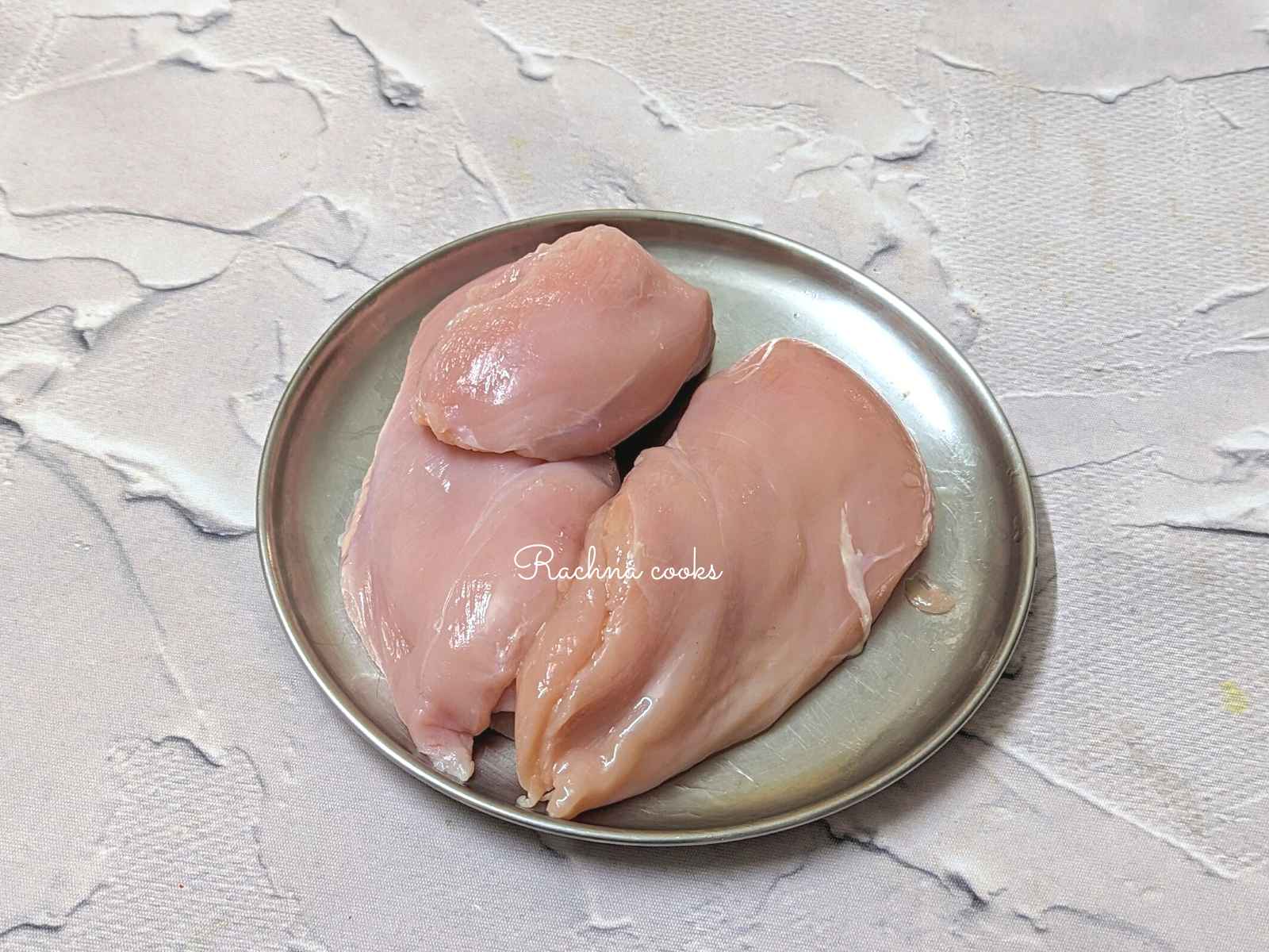 Chicken breasts on a plate