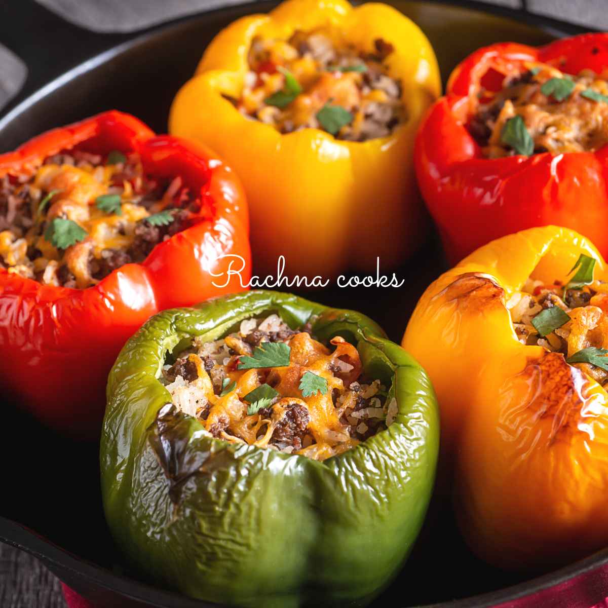 Stuffed peppers in a plate