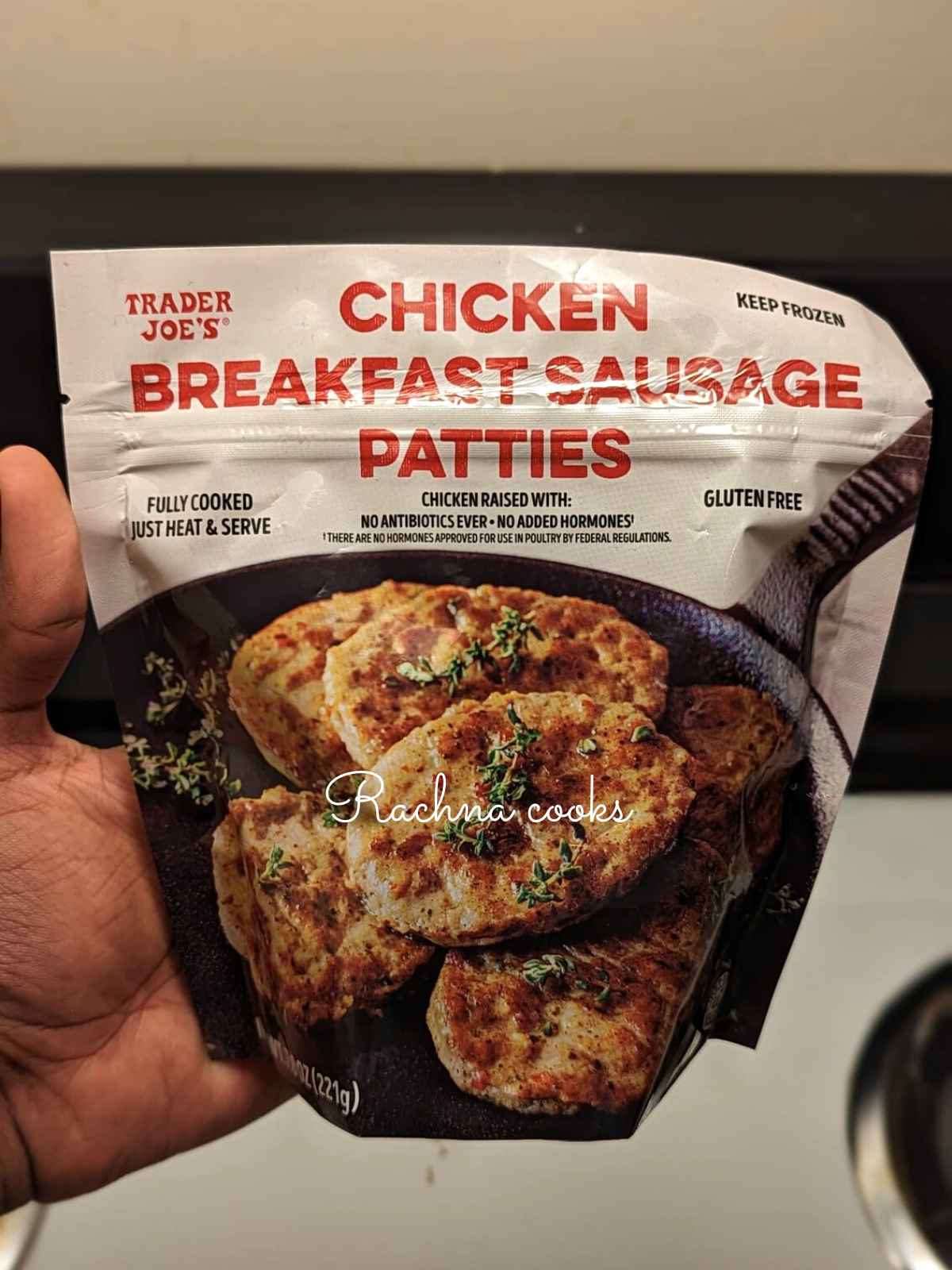 A pack of chicken sausage patties.
