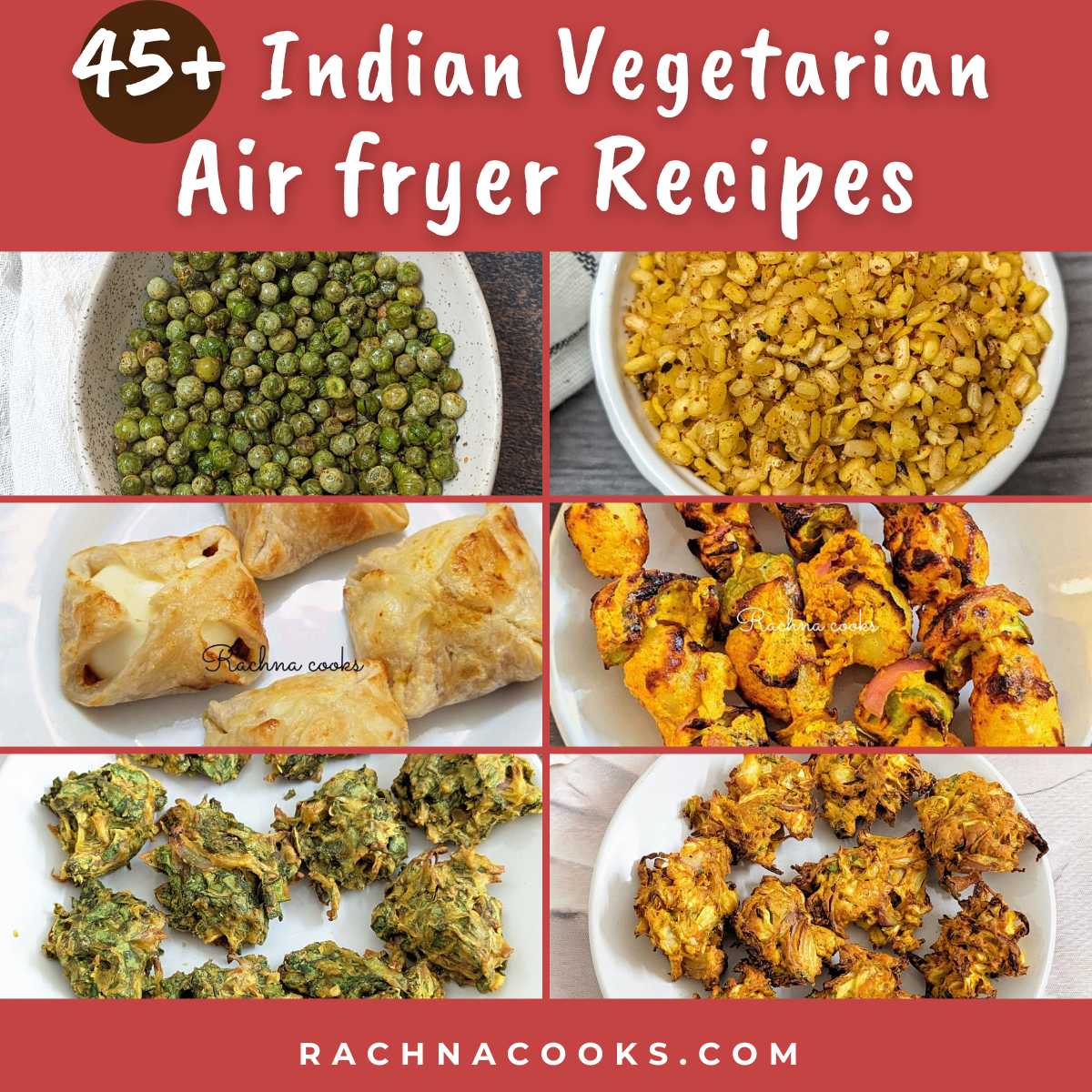 Image showing a collage of Indian vegetarian recipes.