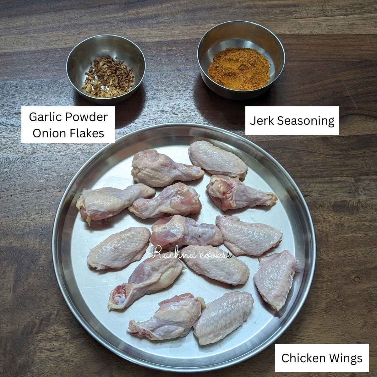 Ingredients for making jerk chicken wings