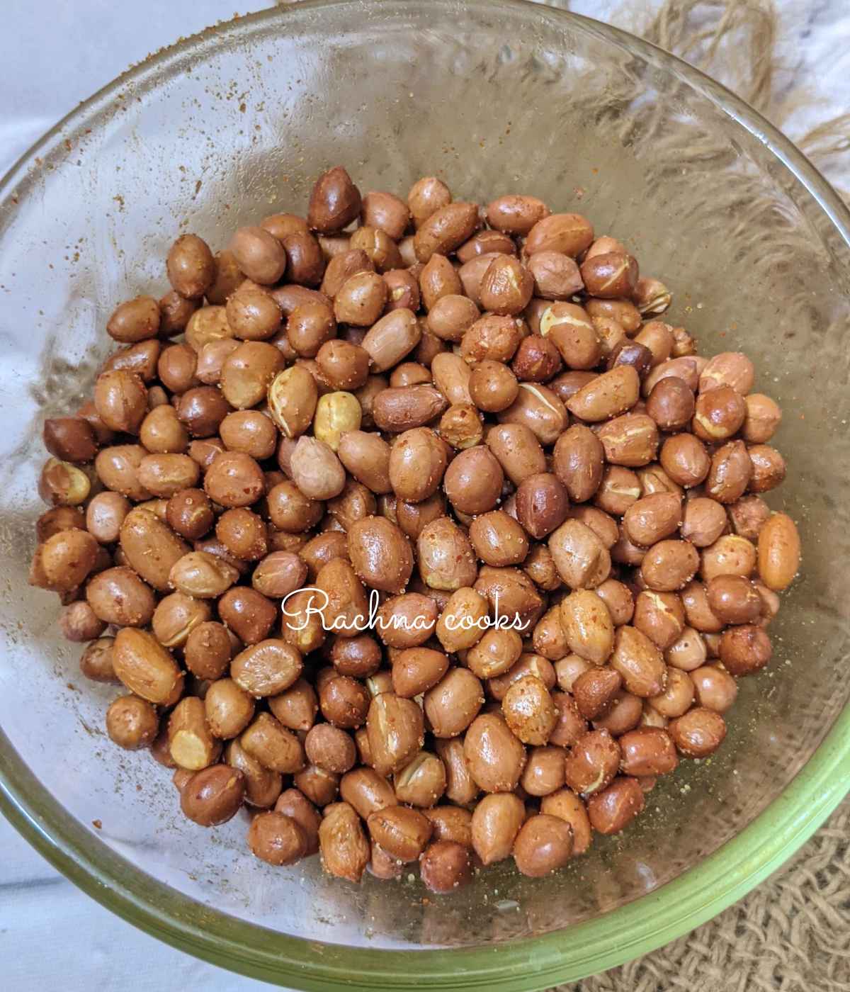 Peanuts after adding spices to them.