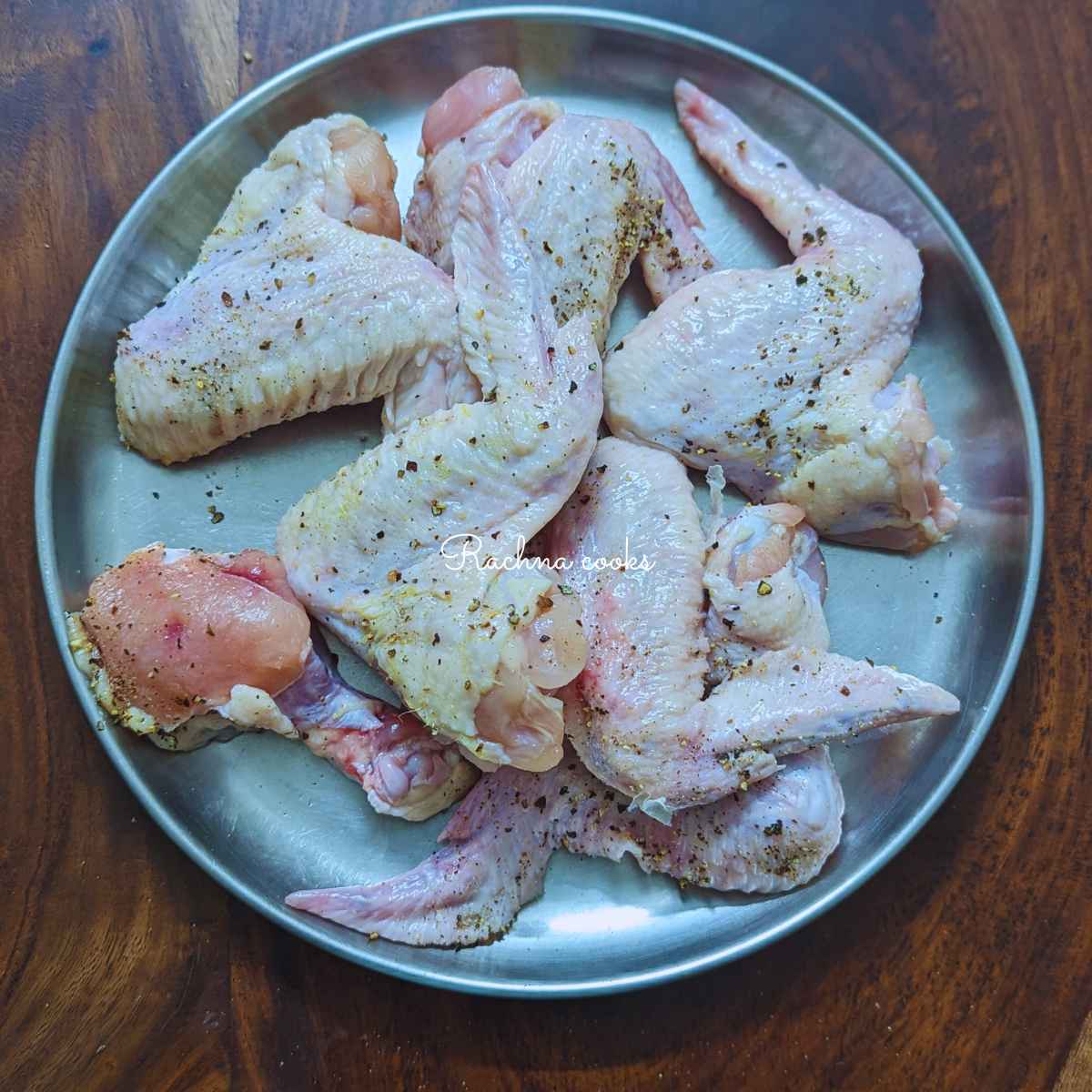 Salt and pepper on chicken wings
