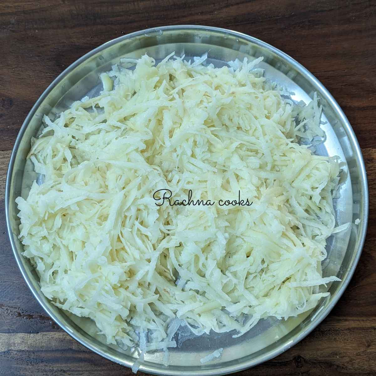 Shredded potatoes in a plate
