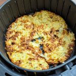 Shredded hashbrowns in air fryer basket