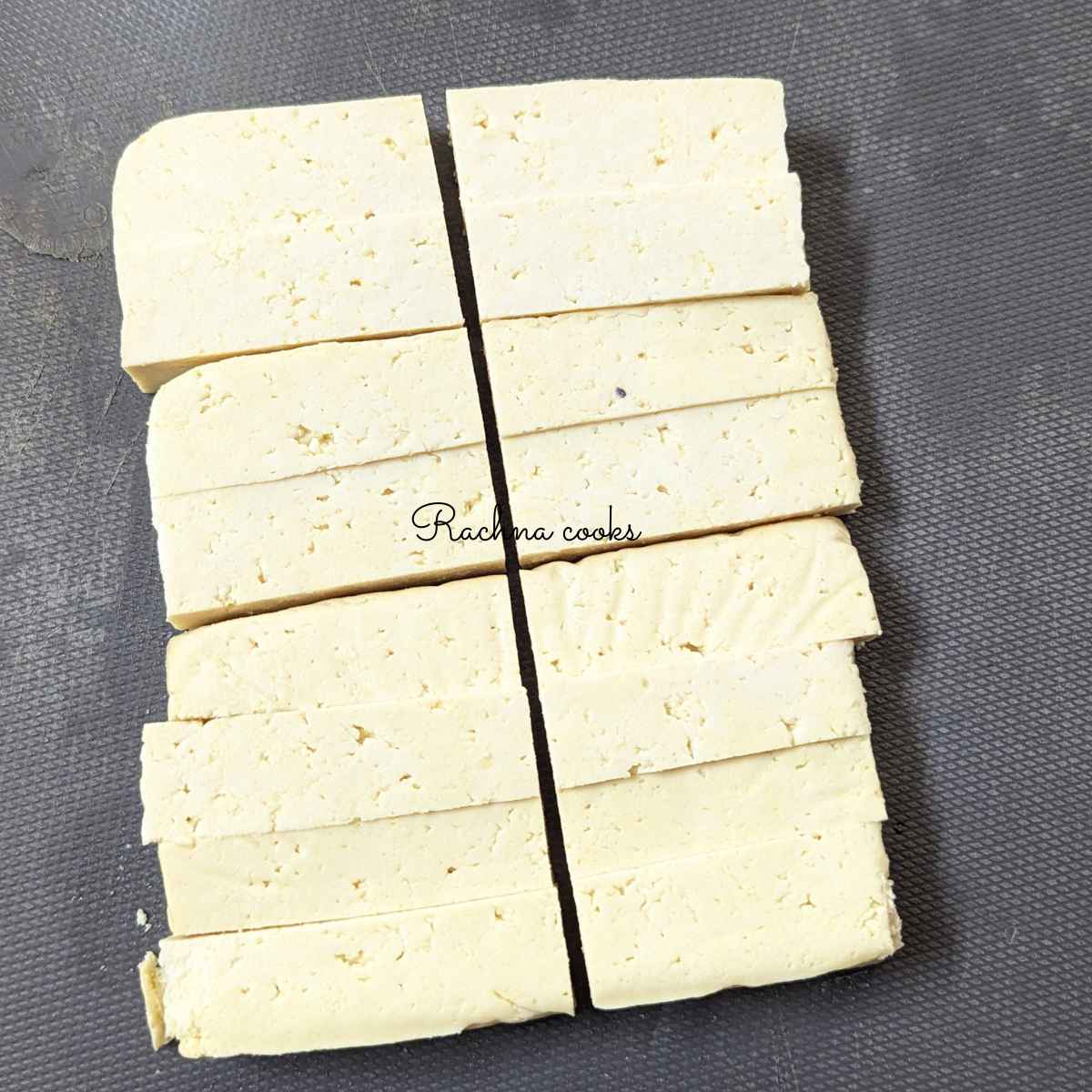Tofu block cut into fries