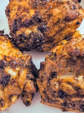 Air fryer chicken thighs on a plate