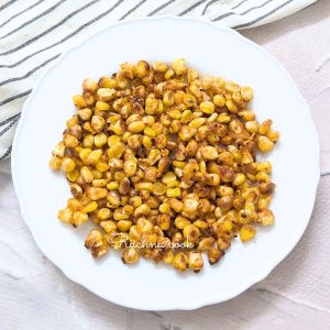 Delicious crispy corn served on a white plate