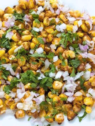 Plate of delicious crispy corn