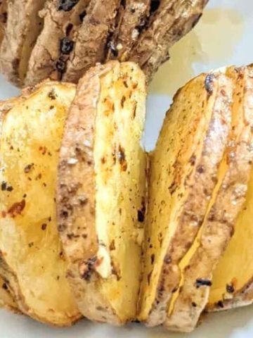 Tasty hasselback potato done in air fryer