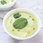 A bowl of vegan cucumber soup