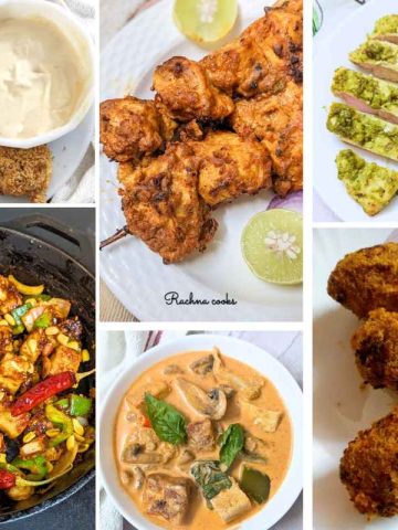 A collage of air fryer dinner dishes