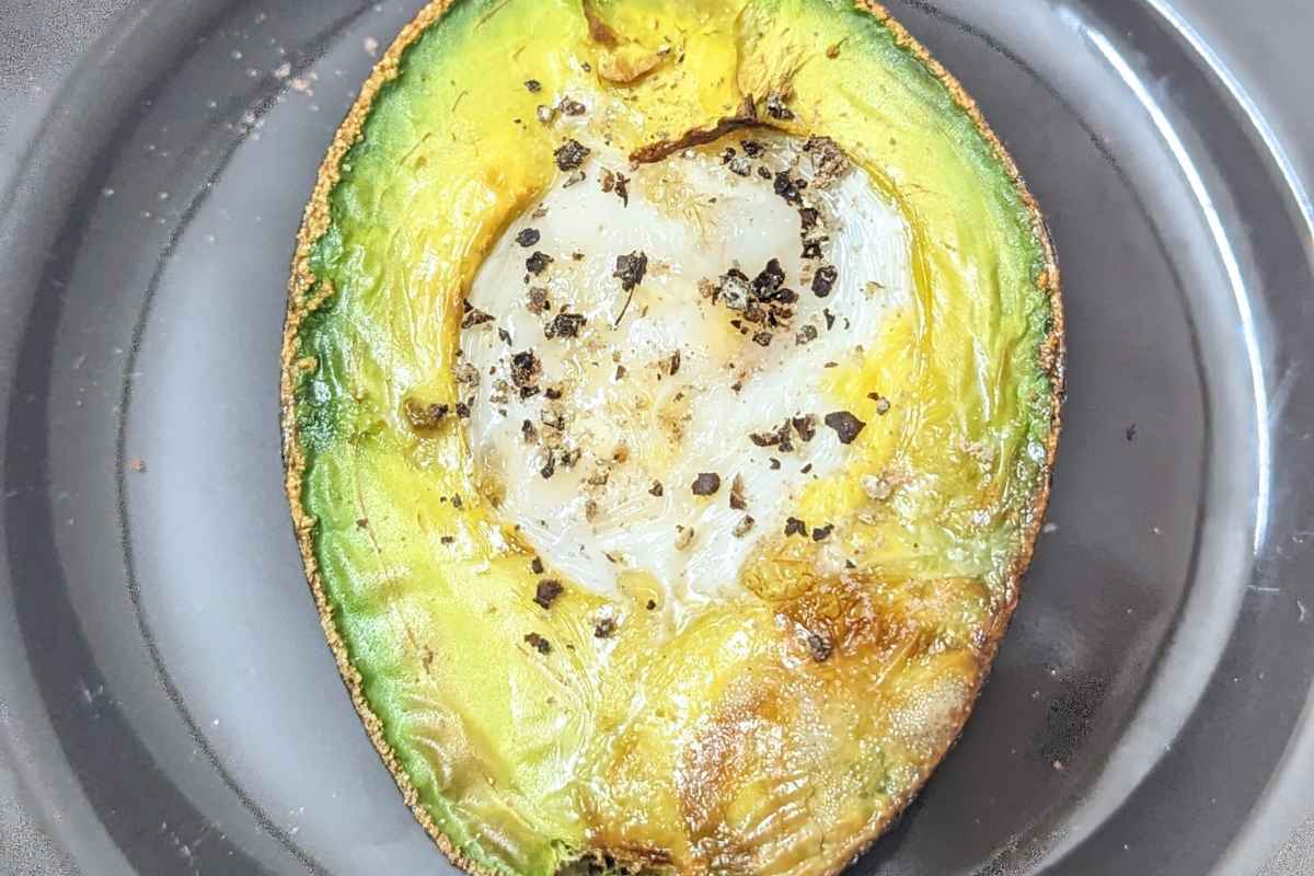 Avocado egg on a plate