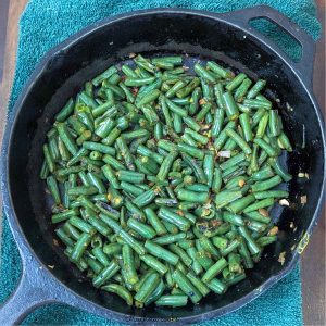 Skillet green beans after cooking