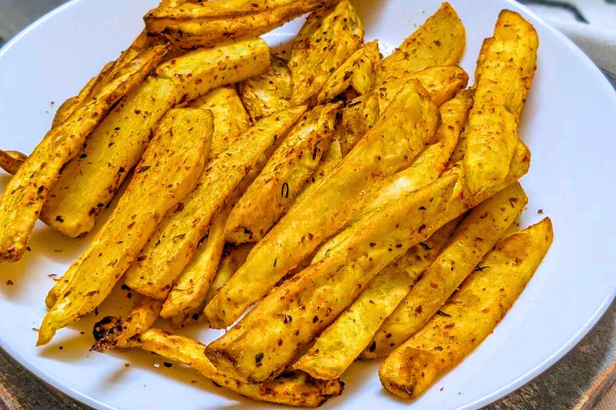 Sweet potato fries served on a plate