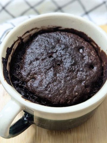 Delicious dark chocolate mug cake