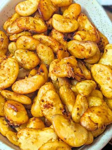 Air fried butterbeans in a bowl