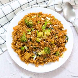 gochujang fried rice in a plate