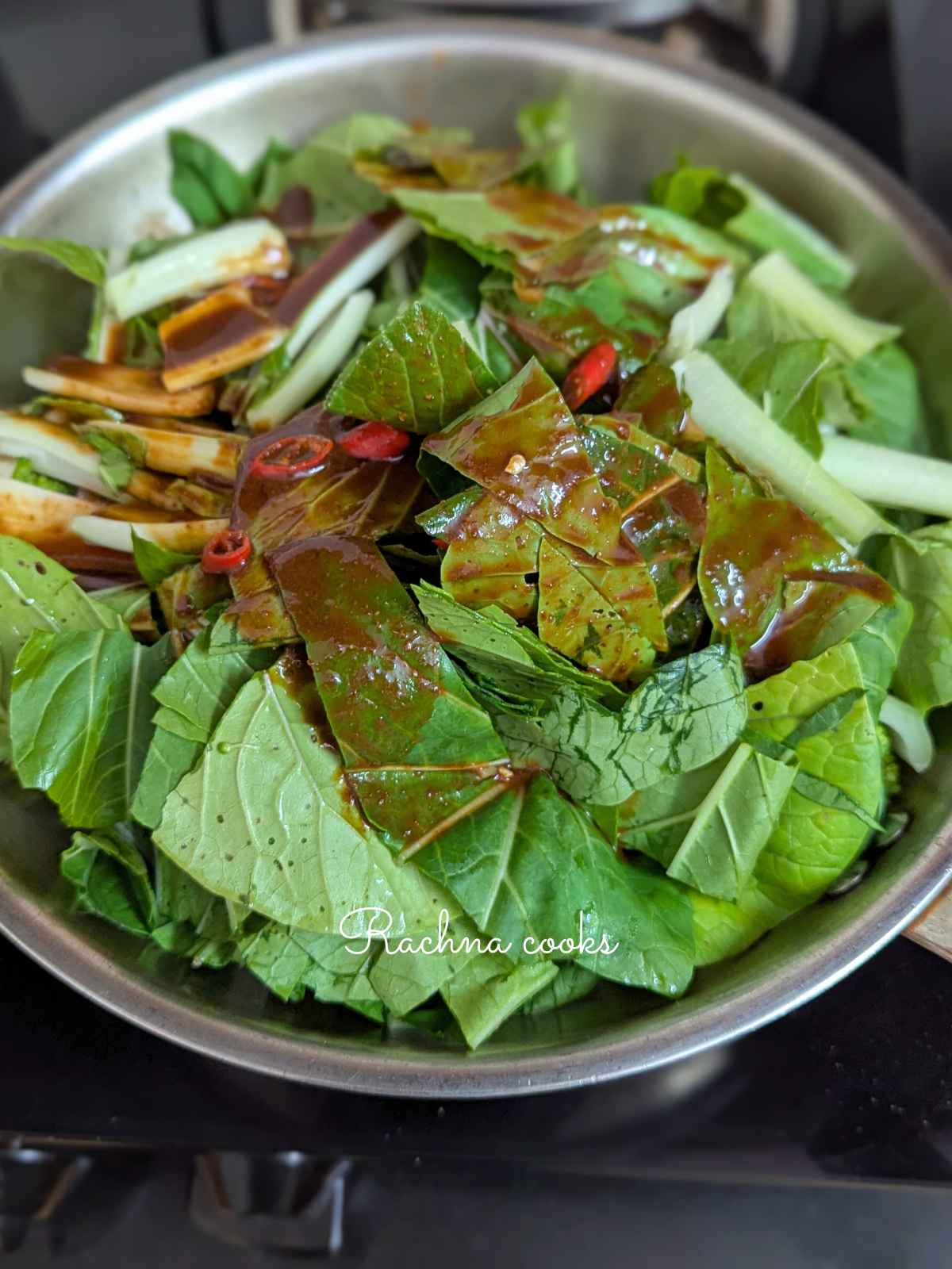 bok choy and broccoli stir fried with sauce